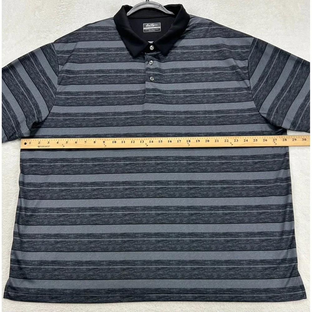 Ben Hogan Performance Polo Mens 3XL Short S/S Black & Gray Stripe‎ Golf WT3657